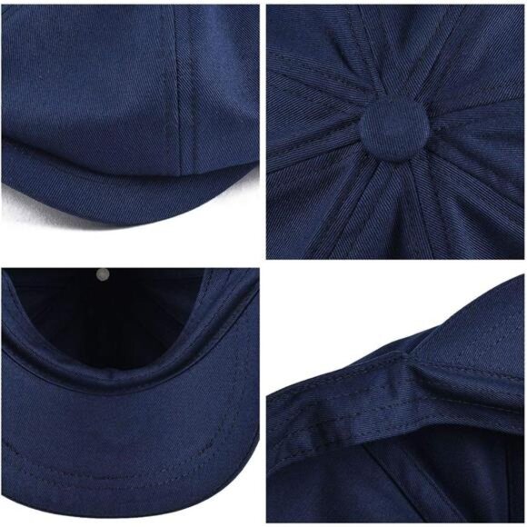 BOTVELA Men's Newsboy Flat Cap 100% Cotton Gatsby Ivy Golf Cabbie Hat - Picture 7 of 8